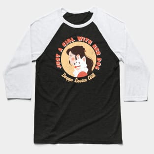 Just a Girl with her dog illustration Baseball T-Shirt